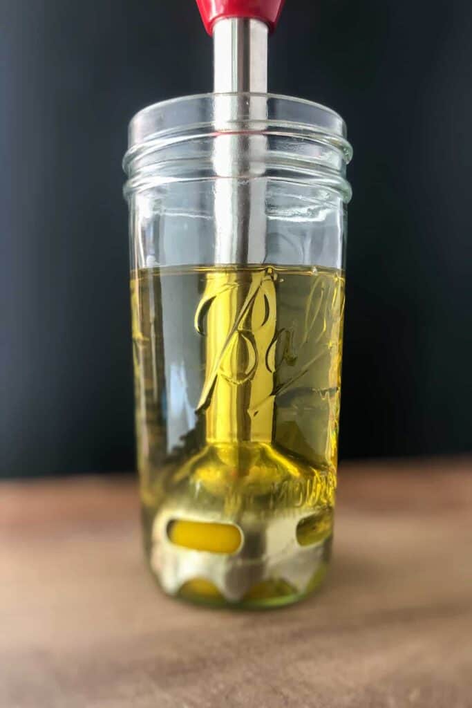 oil in mason jar