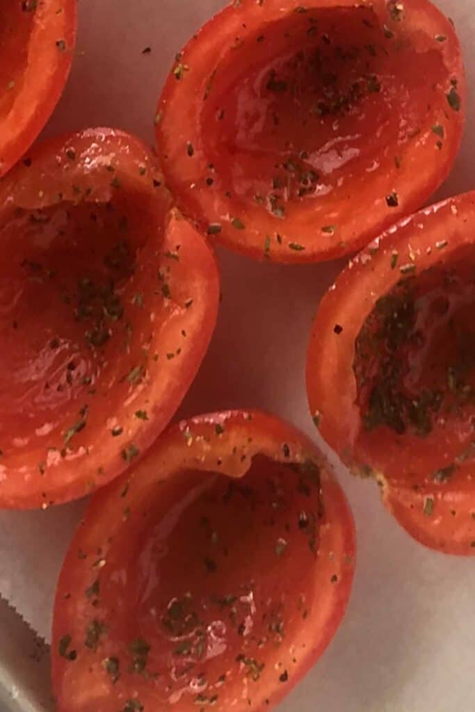 tomatoes on baking tray