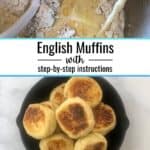 English muffins in cast-iron skillet