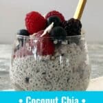 chia pudding with berries and coconut