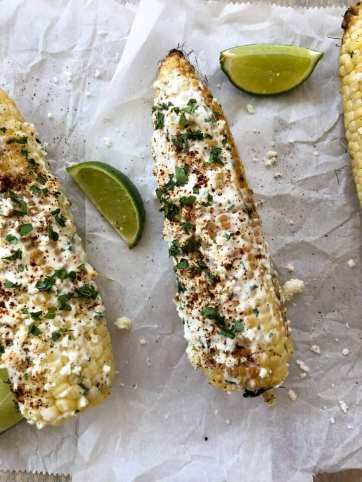 grilled Mexican street corn with limes