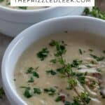 instant pot clam chowder in white bowls