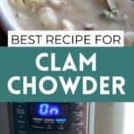 instant pot clam chowder straight on shot