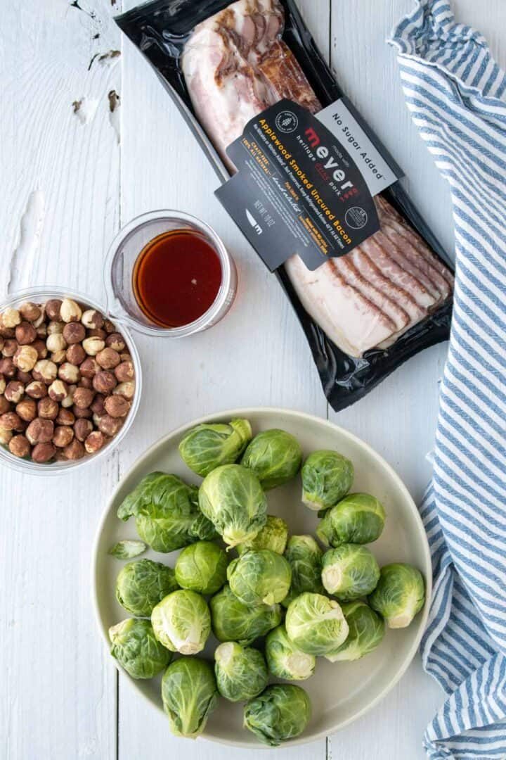 oven roasted brussels sprouts with bacon ingredients