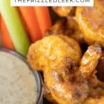 air fryer buffalo cauliflower with ranch dressing and vegetables