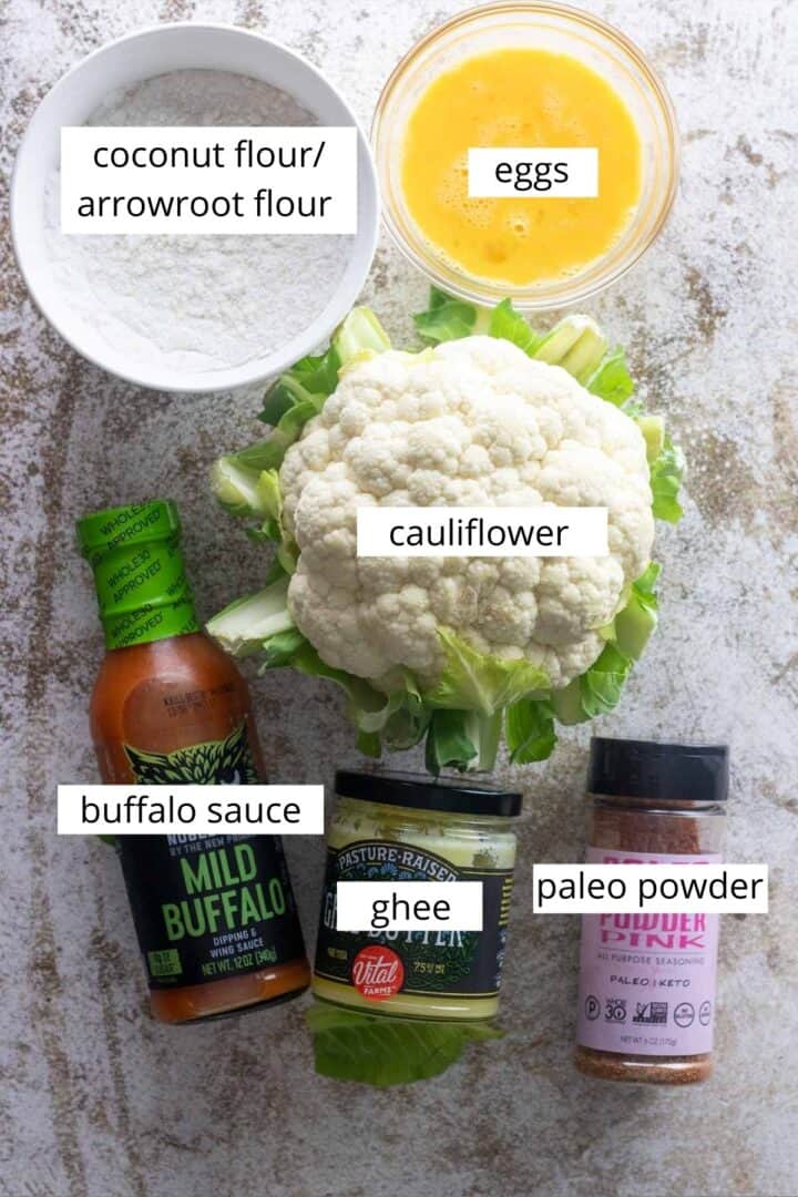 crispy air fried buffalo cauliflower ingredients 