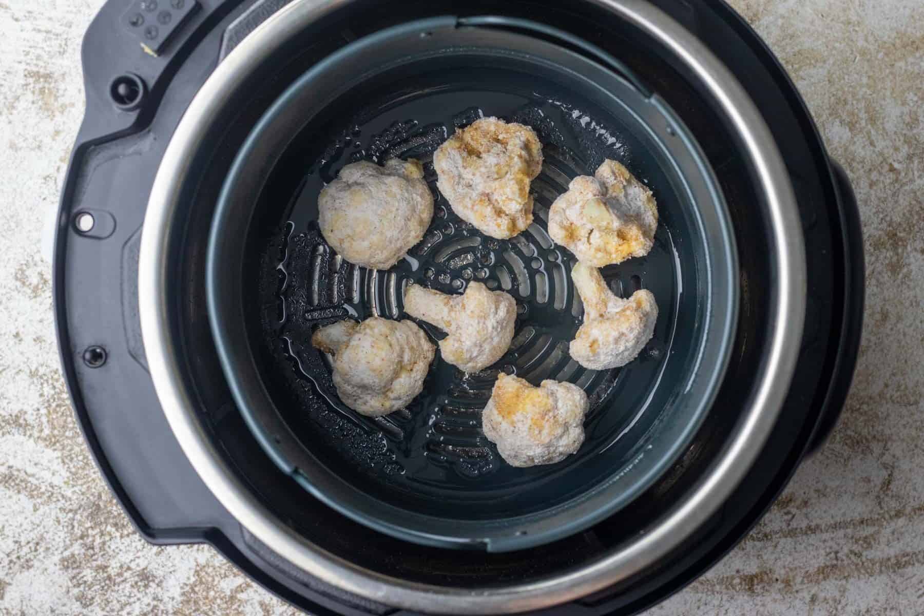 Crispy Air Fried Buffalo Cauliflower