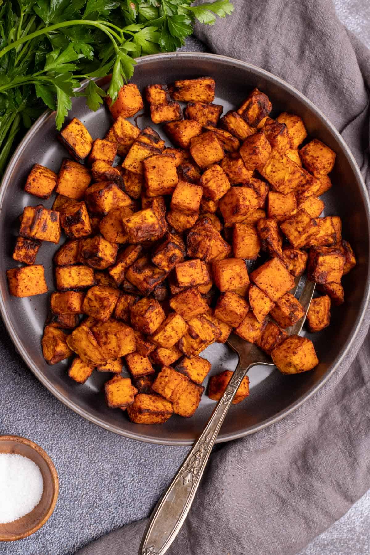 Air Fryer Crispy Sweet Potato Cubes - The Frizzled Leek