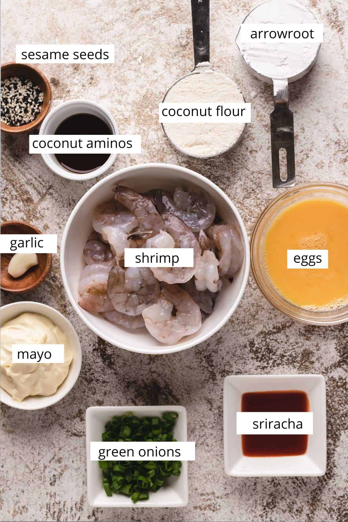 Dynamite shrimp ingredients. 