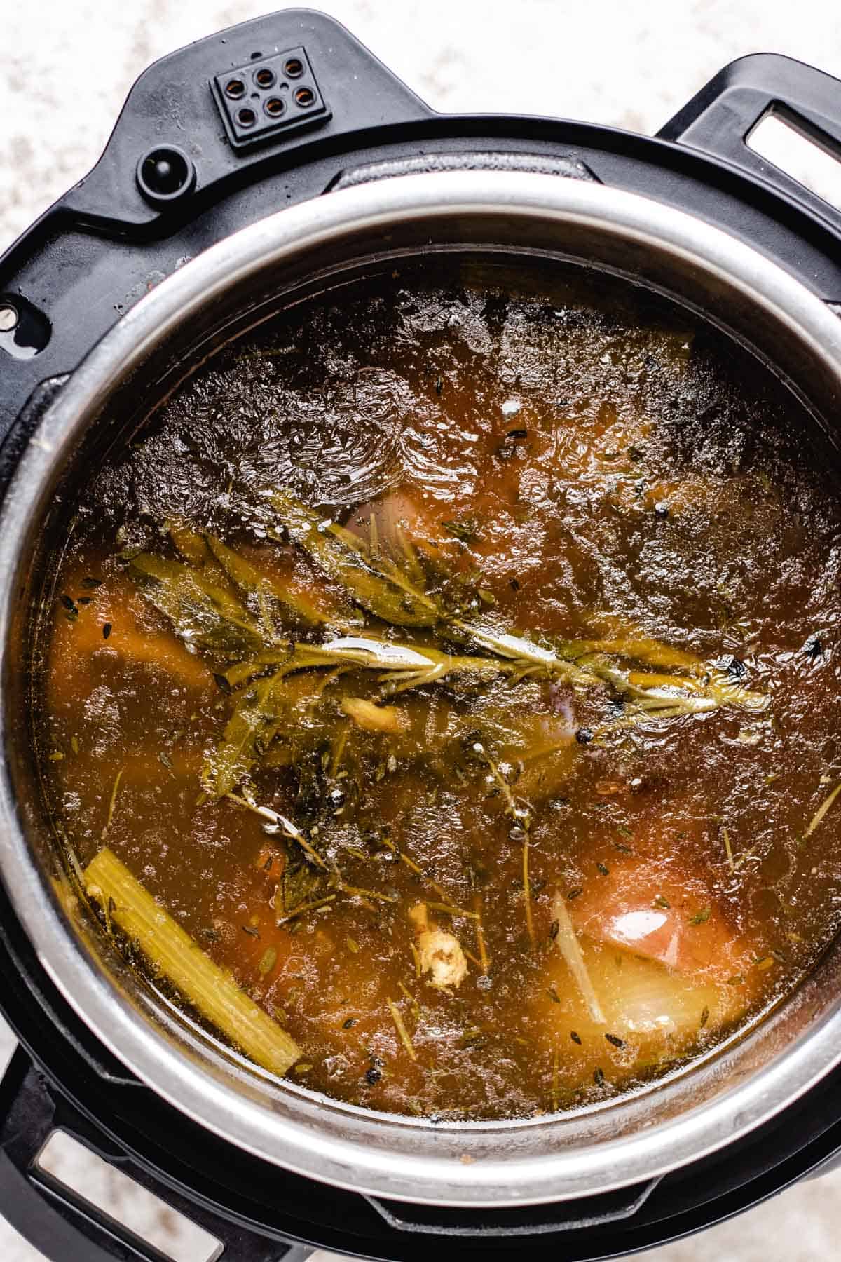 Turkey stock made in instant pot.