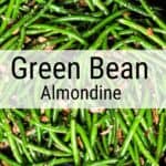 Green Bean Almondine in cast iron pan.