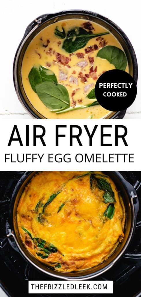 Making an omelette in an air fryer pan.