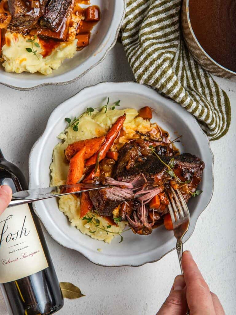 Red Wine Braised Beef Short Ribs - The Frizzled Leek